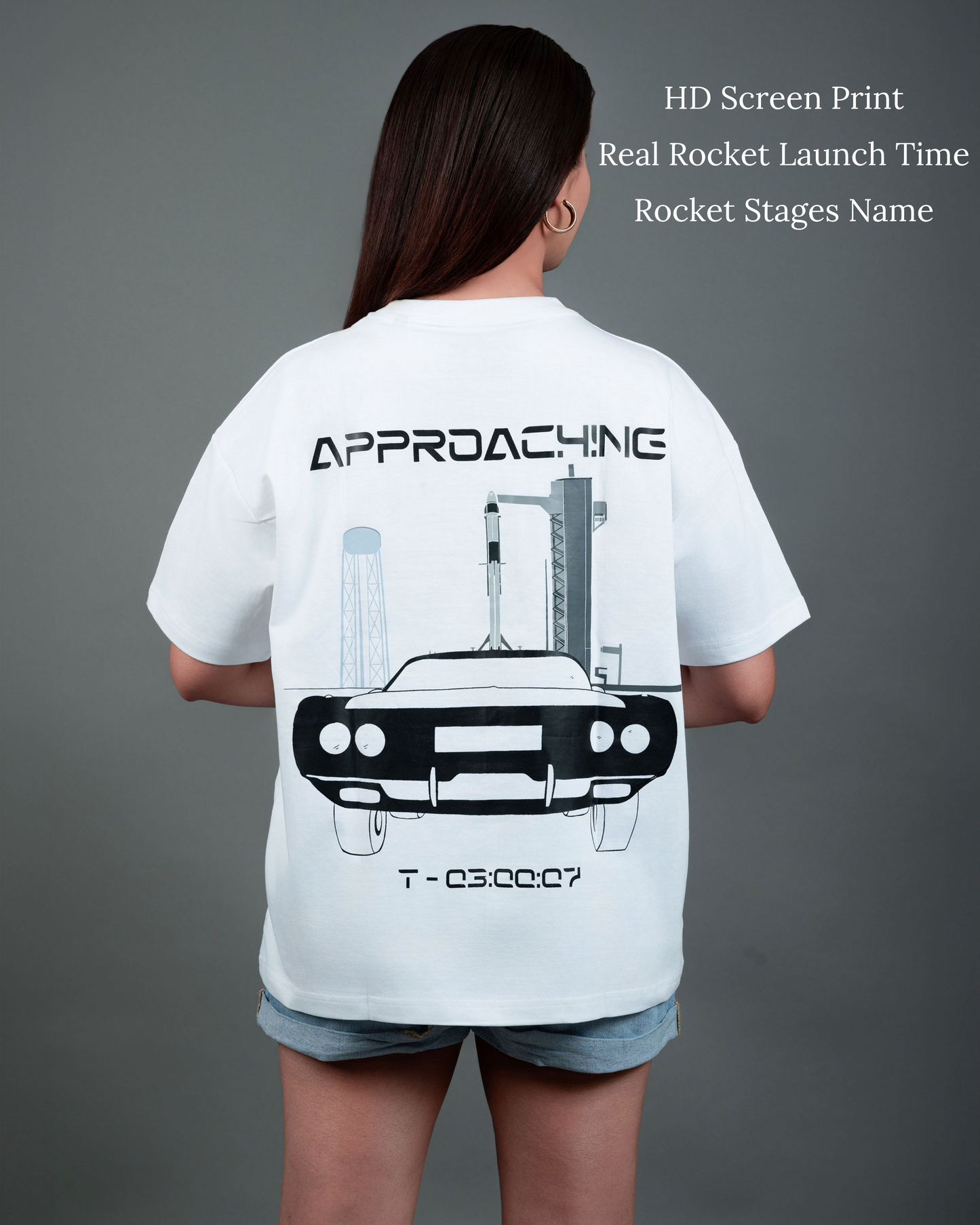Approaching The Space Vehicle Women Oversized T-Shirt