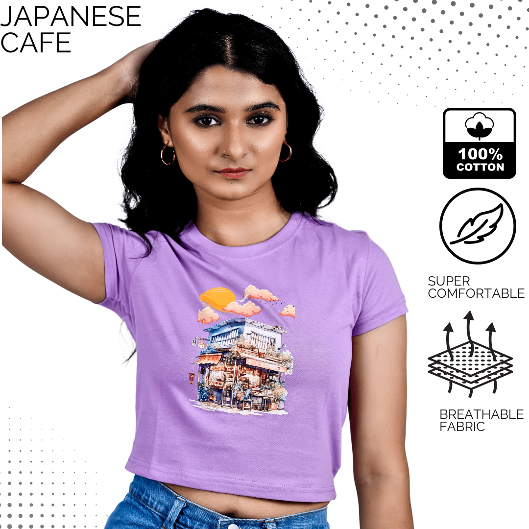 Cafe Coffee Lady Crop Top| Japanese Cafe
