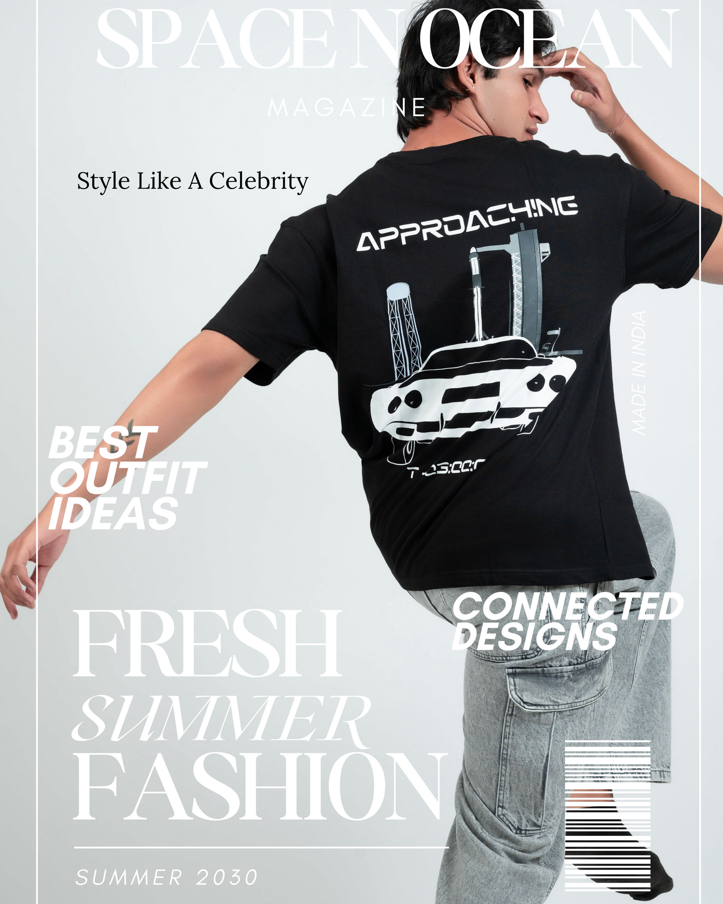 Approaching The Space Vehicle Men Oversized T-Shirt