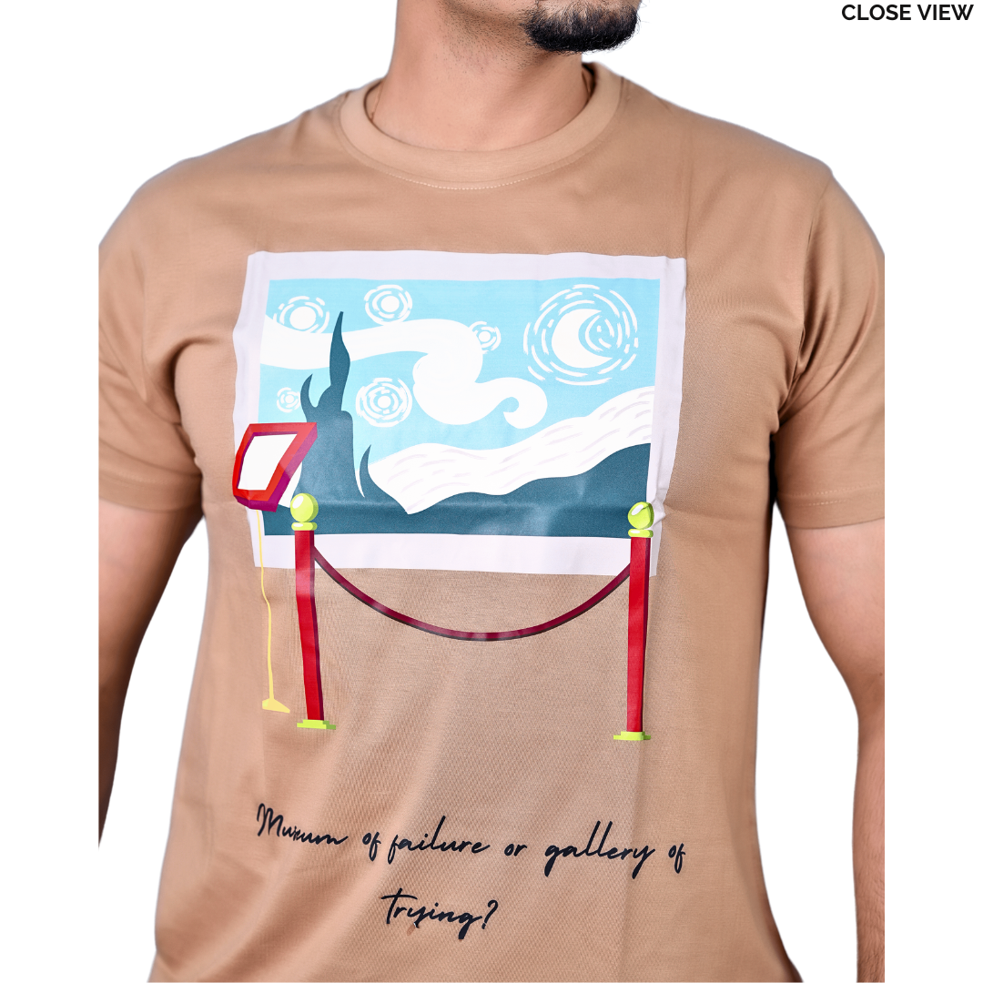 Gallery Of Trying |Vincent Van Gogh- Starry Night | Men's Printed T-shirt