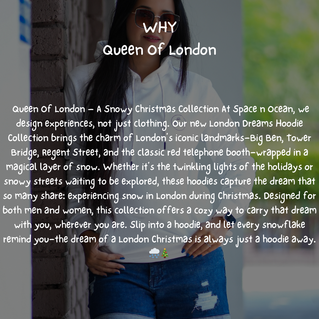 Queen Of London Women Hoodie|Iconic Phone Booth
