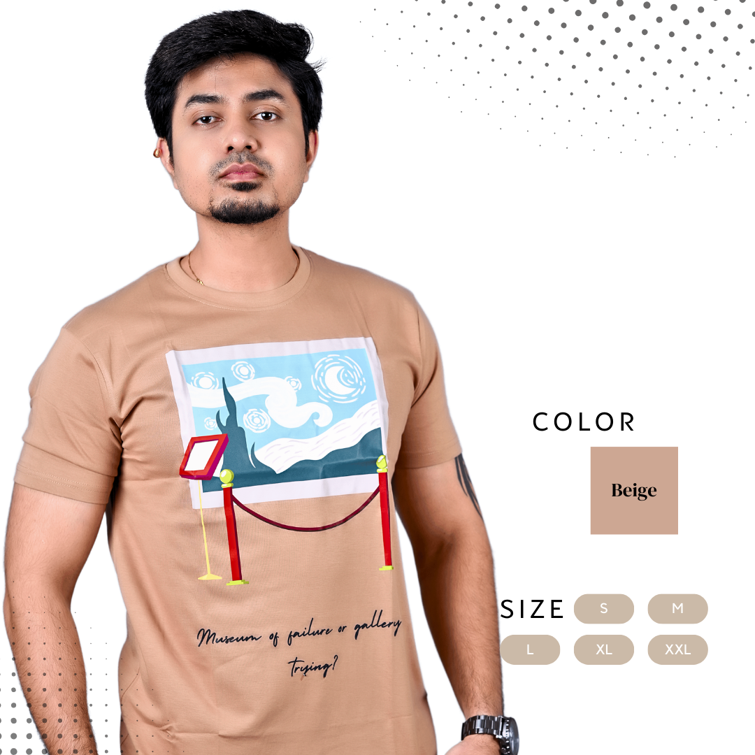 Gallery Of Trying |Vincent Van Gogh- Starry Night | Men's Printed T-shirt