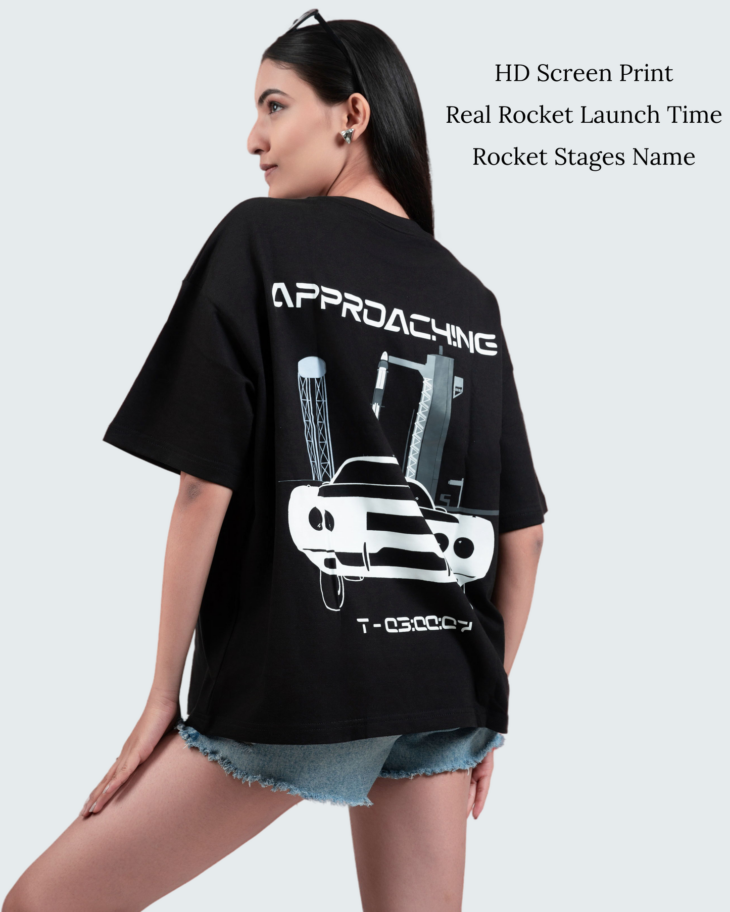 Approaching The Space Vehicle Women Oversized T-Shirt