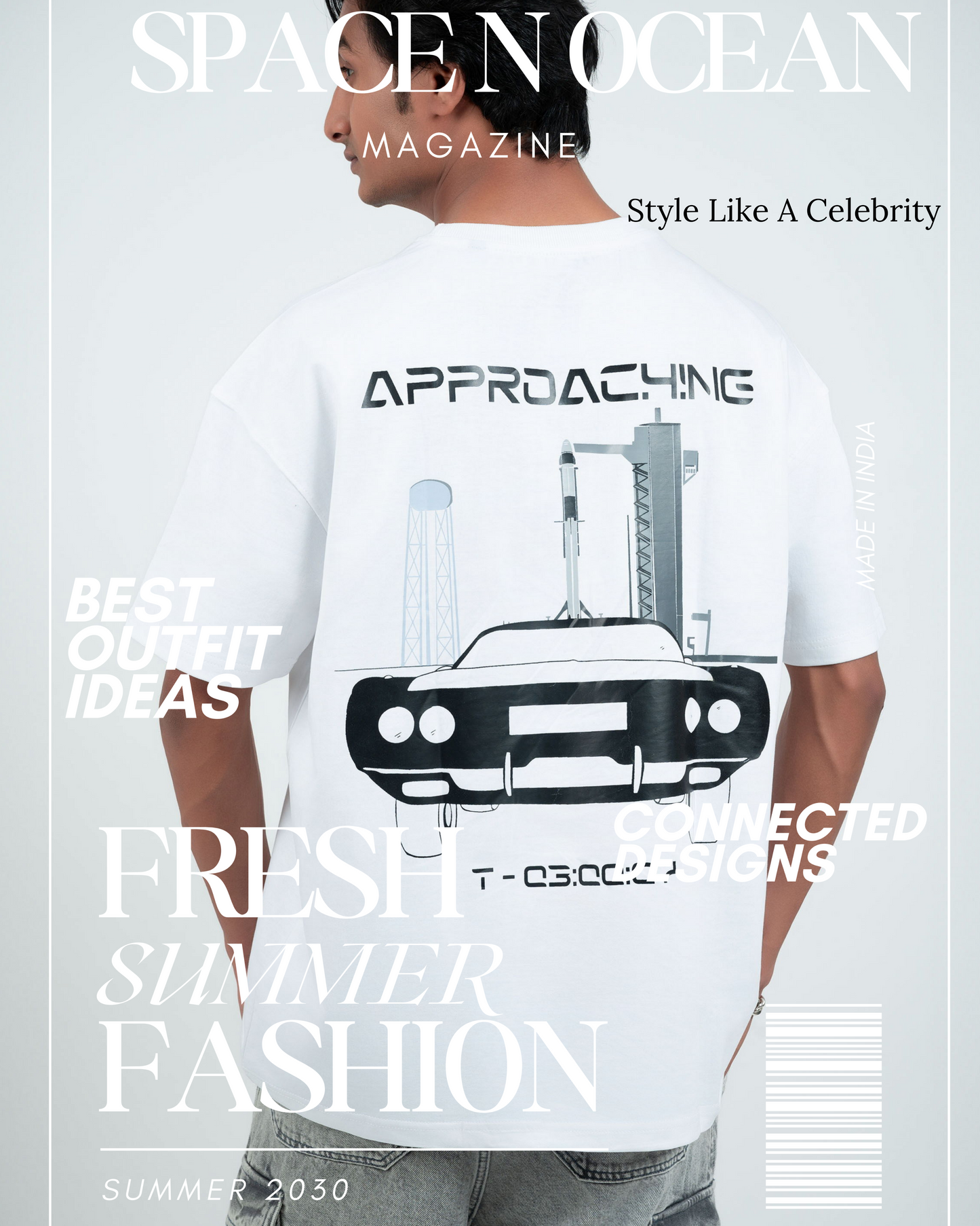 Approaching The Space Vehicle Men Oversized T-Shirt