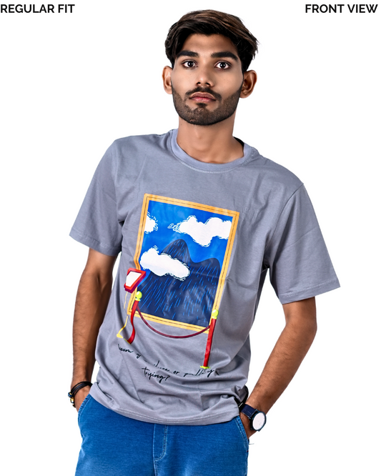 Gallery Of Trying |The Clouds | Men's Printed T-shirt