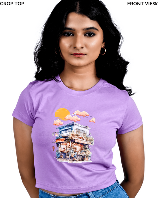 Cafe Coffee Lady Crop Top| Japanese Cafe
